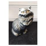 Ceramic Gray Cat Statue