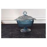 Indiana Glass Iridescent Lidded Candy Dish