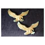 2 Vintage Ceramic Eagle Wall Hangings