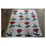 Tulip Pattern Handmade Quilt