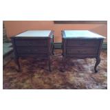 2 Vintage French Style End Tables WMarble Top
