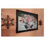 Floral Picture W/ Candle Sconces