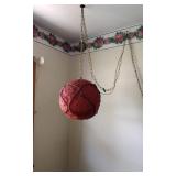 Hanging Red Swag Globe Pendant Light