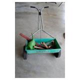Red DEvil Rolling Seeder W/Misc. Garden Tools