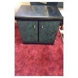 2 Emerald Green & Black Laminate Nightstands