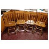 4 Oak Counter Heighth Stools