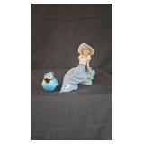 Nao/LlardoSitting Lady W/Bird & Goebel Blue Bird