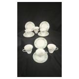 6 Wedgewood "Agincourt" Bone China Cups & Saucers