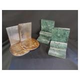 Set of Marble & Set of Metal Bookends