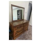 Vintage 6 Drawer Dresser W/Mirror