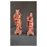 2 Hand Carved Rosewood Chinese Deity