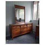 Vintage 9 Drawer Dresser W/Mirror