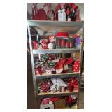 Metal Shelf with Mostly Valentine Decorations
