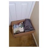 Box of Throws, Afgans, Blankets, and Misc
