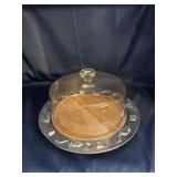 Metal and Wood Cake Plate
