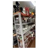Large Metal Shelf with Contents