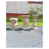 3 Plaster Plant Stands