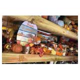 Shelf of Fall Decorations