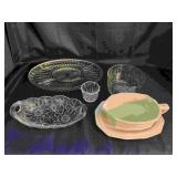 Box of Clear and Ceramic Serving Dishes