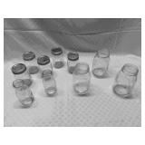 Misc Canning Jars and Two Glass Bottles