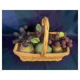 Woven Decorative Fruit Basket with Beaded Fruit