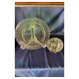 Green Serving Platter and Green Saucer