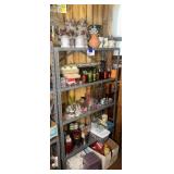Metal Shelf with Candles and Candle Holders