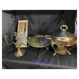 Silver Plated Cake Tray and Food Warmer