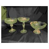 3 Glass Compote Bowls