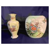 Toyo Botan Porcelain Vase and Porcelain Vase