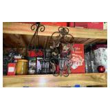Shelf of Christmas Decorations