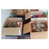 3 Boxes of Christmas Stem Ware and Misc Items