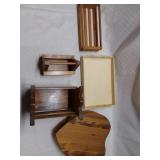 Box of Wooden Decorative Baskets and Misc