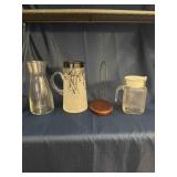 Decorative Pitcher and Misc Glassware