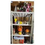 Plastic Shelf and Misc Decorative Items