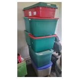 7 Totes of Christmas Decorations