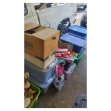 10 Totes and Boxes of Mostly Valentine Decorations