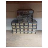 Two Storage Caddies with Contents