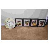 4 Fruit Pictures and Fruit Clock