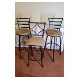 3 Metal Frame Bar Stool