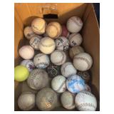Box of Baseballs and Softballs