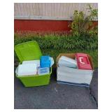 2 Boxes of Plastic Storage Containers