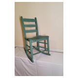 Green Wood Slatted Rocker