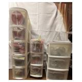 4 Containers of Ribbon and Dishes