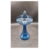 Blue Glass Jack-In-The-Pulpit Vase