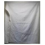 89.5"X93" White Cotton Quilt, Small Pillow&Cushion