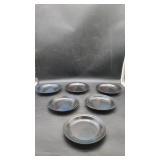 6 "Blue Ridge" Iron Mountain Stoneware Plates