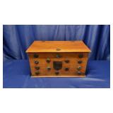 Wooden Storage Chest with Metal Accents