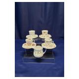Shelley Fine Bone China Cups, sausers & creamer