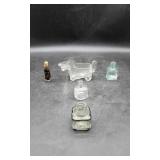 5 Various Glass Bottles & Misc